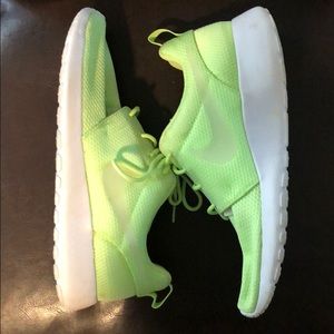 Neon green Nike sneakers